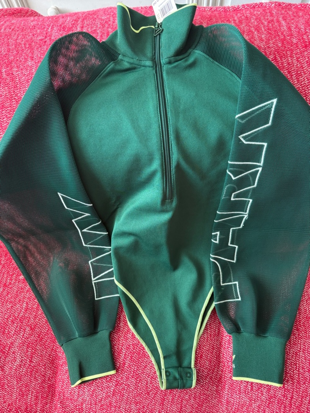 Adidas X IVY PARK Green Bodysuit Mesh Sleeves